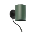 GUADALUPE Czarno-zielona lampa ścienna z czytnikiem Faro 20032-81
