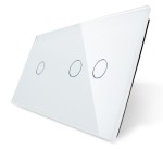 7012-61 Pojedynczy + podwójny biały panel szklany LIVOLO