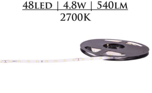 TAŚMA DELUX 24V SMD2835 48 LED 2700K 540lm