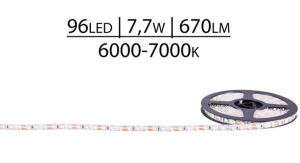 TAŚMA PREMIUM 12V SMD3528 96 LED 6000-7000K
