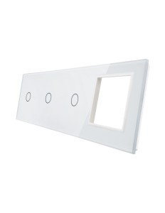 BIAŁY PANEL SZKLANY 1+1+1+ MIEJSCE NA GNIAZDO 70111G-61 Livolo