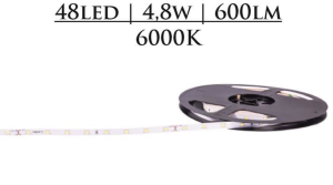 TAŚMA DELUX 24V SMD2835 48 LED 6000K 600lm