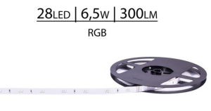 TAŚMA DELUX 24V SMD3014 28 LED RGB 260lm