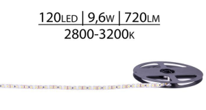 TAŚMA PREMIUM 12V SMD3528 120 LED 2800-3200K