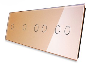 701122-63 Złoty panel szklany 1+1+2+2 LIVOLO 