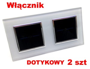 Włącznik touch and switch dotykowy x2 LIVOLO, z białą ramką 