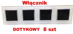 Włącznik touch and switch dotykowy x8 LIVOLO, z białą ramką 