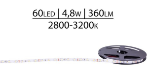 TAŚMA PREMIUM 12V SMD3528 60 LED 2800-3200K