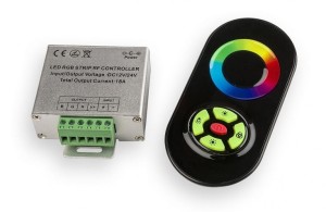 ZESTAW RGB WODOODPORNY 15 METRÓW DOTYKOWY RADIOWY  PILOT CZRNY