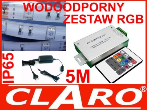 ZESTAW RGB 5 METRÓW WODOODPORNY RADIOWY PILOT 