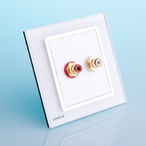 VL-W201A-WC Gniazdo audio stereo, z białym panelem szklanym