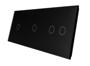 70112-62 Czterokrotny czarny panel szklany LIVOLO