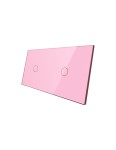 Podwójny panel szklany 1+1 LIVOLO 7011-67 różowy