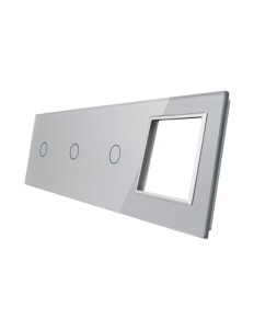 SREBRNY METALIZOWANY PANEL SZKLANY 1+1+1+ MIEJSCE NA GNIAZDO 70111G-64