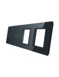 Poczwórny panel szklany LIVOLO 7012GG | Czarny