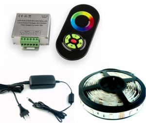 ZESTAW RGB 5 METRÓW DOTYKOWY RADIOWY  PILOT CZRNY