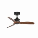 JUST FAN Czarno-drewniany wentylator sufitowy 81cm SMART Faro 33425WP