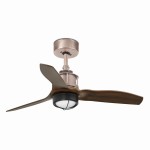 JUST FAN LED Miedziano-drewniany wentylator sufitowy 81cm SMART Faro 33423WP-10