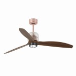 DECO FAN LED Miedziano-drewniany wentylator sufitowy LED z silnikiem DC SMART Faro 33399DWP-10