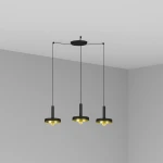 Czarna/złota lampa wisząca Whizz 3L Faro 20160-3L