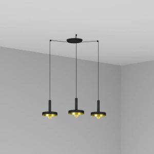 Czarna/złota lampa wisząca Whizz 3L Faro 20160-3L