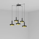 WHIZZ Czarno-złota lampa wisząca 5L Faro 20160-5L