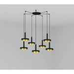 Czarna/złota lampa wisząca 7L Whizz Faro 20160-7L