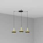 WHIZZ Złota/czarna lampa wisząca 3L Faro 20161-3L