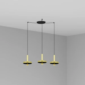 WHIZZ Złota/czarna lampa wisząca 3L Faro 20161-3L