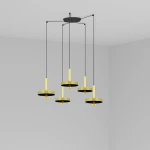 WHIZZ Złota/czarna lampa wisząca 5L Faro 20161-5L
