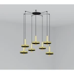 WHIZZ Złota/czarna lampa wisząca 7L Faro 20161-7L