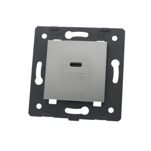 WUSB-CHARGER45W-64 - WKŁAD ŁADOWARKI 45W USB SREBRNY Livolo