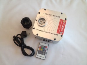 GENERATOR ŚWIATŁA LED RGB KOLOROWY 27W RF MIGAJĄCE GWIAZDY