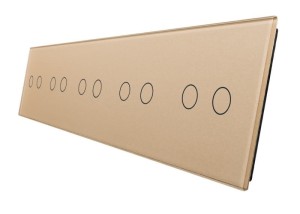 7022222-64 Dziesięciokrotny złoty panel szklany LIVOLO