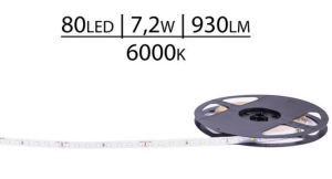TAŚMA PREMIUM 24V SMD2835 80 LED 6000K 930lm