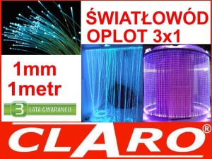 ŚWIATŁOWÓD ŚWIECĄCY KOŃCEM I BOKIEM  3x1mm 
