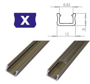 Profil LUMINES typ X inox anodowany