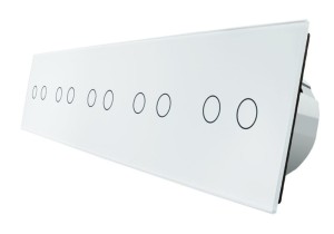 VL-C7022222-61 Włącznik dziesięciokrotny 2+2+2+2+2 dotykowy LIVOLO z białym panelem szklanym