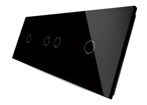 70121-62 Czterokrotny czarny panel szklany LIVOLO