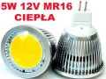 CIEPŁA ŻARÓWKA LED COB 5W 400L MR16 12V CIEPŁA CLARO 