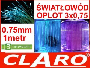 ŚWIATŁOWÓD ŚWIECĄCY KOŃCEM I BOKIEM  3x0.75mm