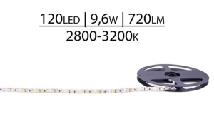 TAŚMA PREMIUM 12V SMD2835 120 LED 2800-3200K