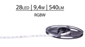 TAŚMA DELUX 24V SMD3014 28 LED RGB + 3000K 540lm