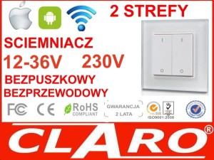 NAŚCIENNY BEZPUSZKOWY ŚCIEMNIACZ  LED DWUSTREFOWY