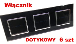 Włącznik touch and switch dotykowy x6 LIVOLO, z czarną ramką 