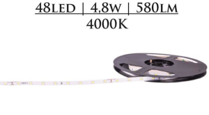 TAŚMA DELUX 24V SMD2835 48 LED 4000K 580lm