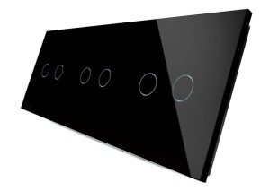 70222-62 Sześciokrotny czarny panel szklany LIVOLO