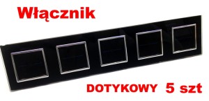 Włącznik touch and switch dotykowy x5 1+1+1+1+1 LIVOLO, z czarną ramką 