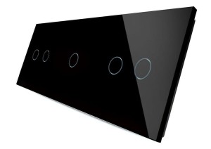 70212-62 Pięciokrotny czarny panel szklany LIVOLO
