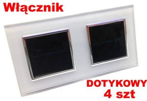 Włącznik touch and switch dotykowy x4 LIVOLO, z białą ramką 